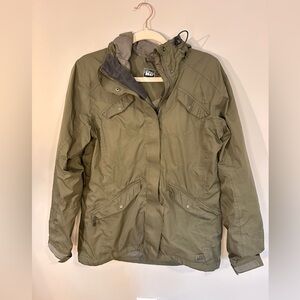 REI Olive Green Rain Jacket Small